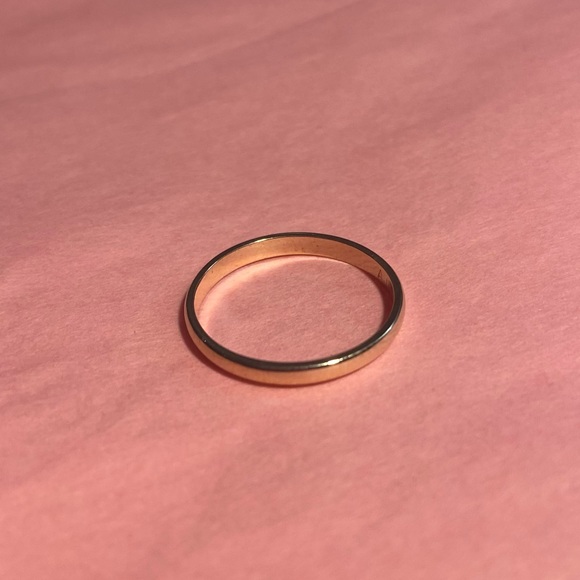 14K Solid Gold Thin Wedding Engagement Band Ring